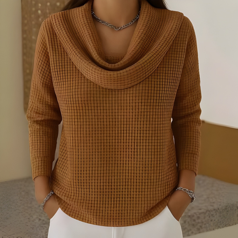 EVELYN | TEXTURED COWL NECK JUMPER