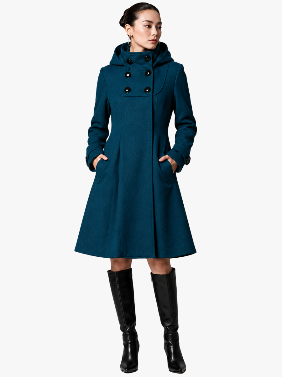 FLORENCE | ELEGANT HOODED SWING COAT