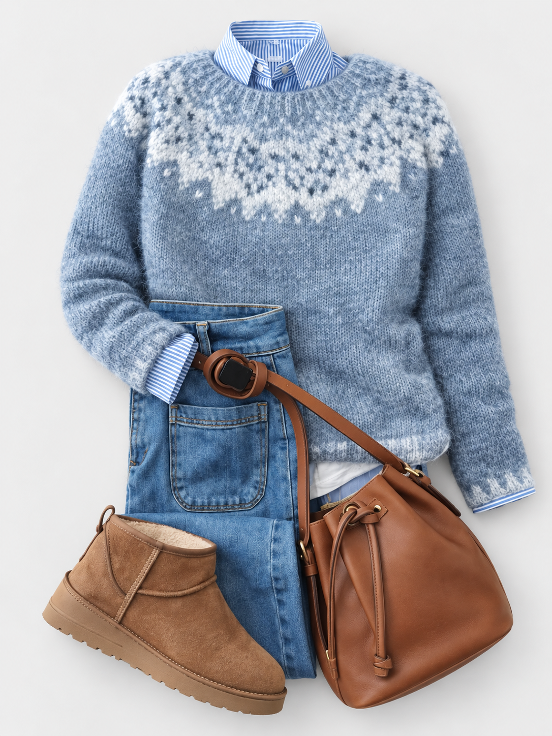 LIES | NORDIC PATTERN KNITTED JUMPER