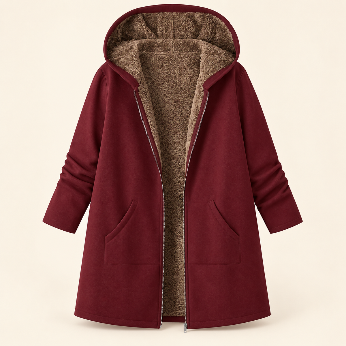 EVELYN | COSY LINED HOODED COAT