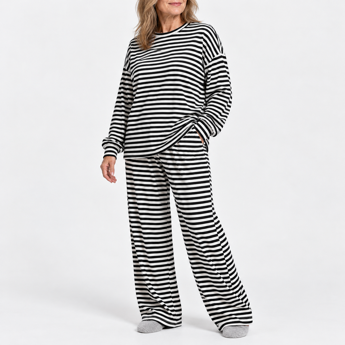 Elena | Striped Two-Piece Lounge Set