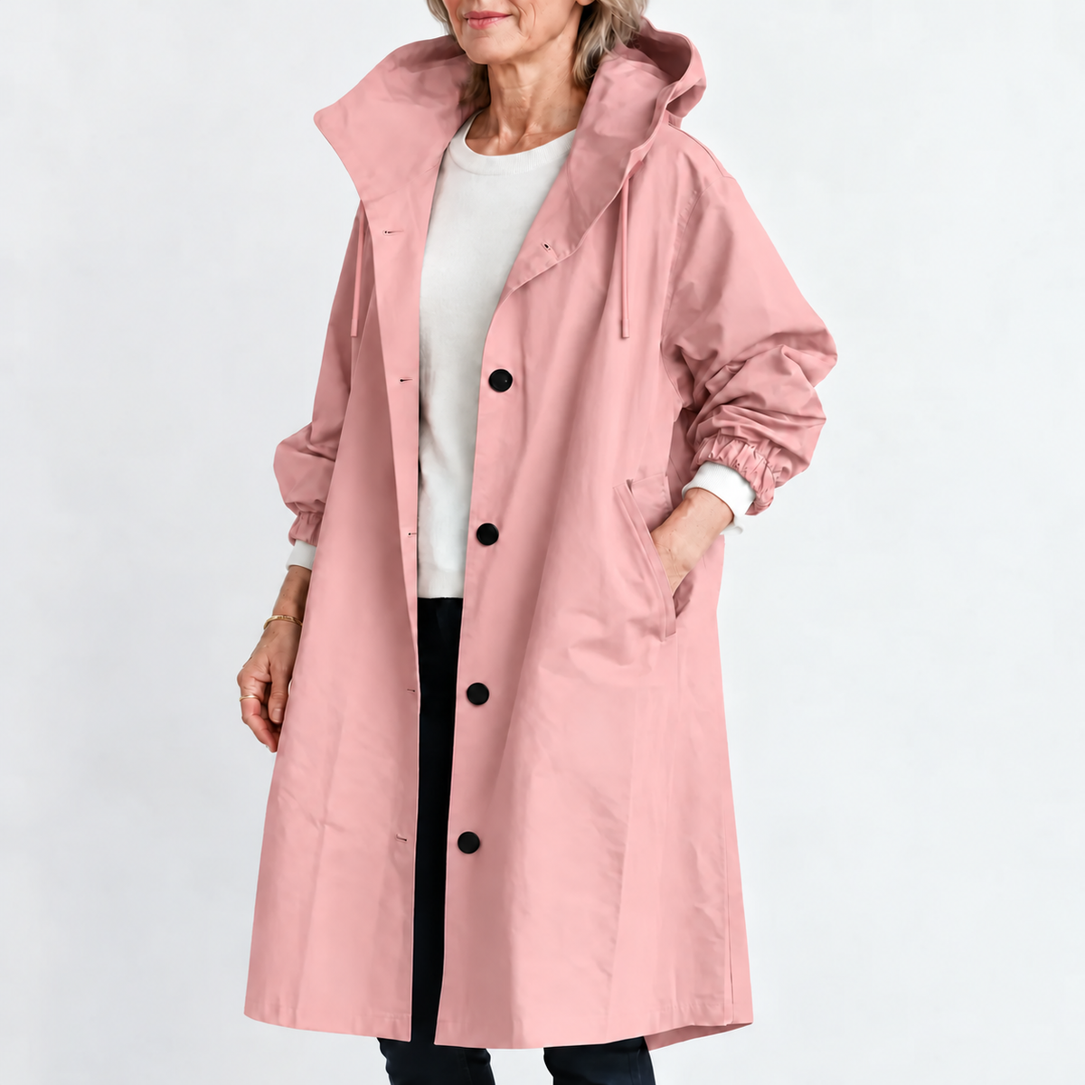 KATHRYN | HOODED LONGLINE TRENCH COAT