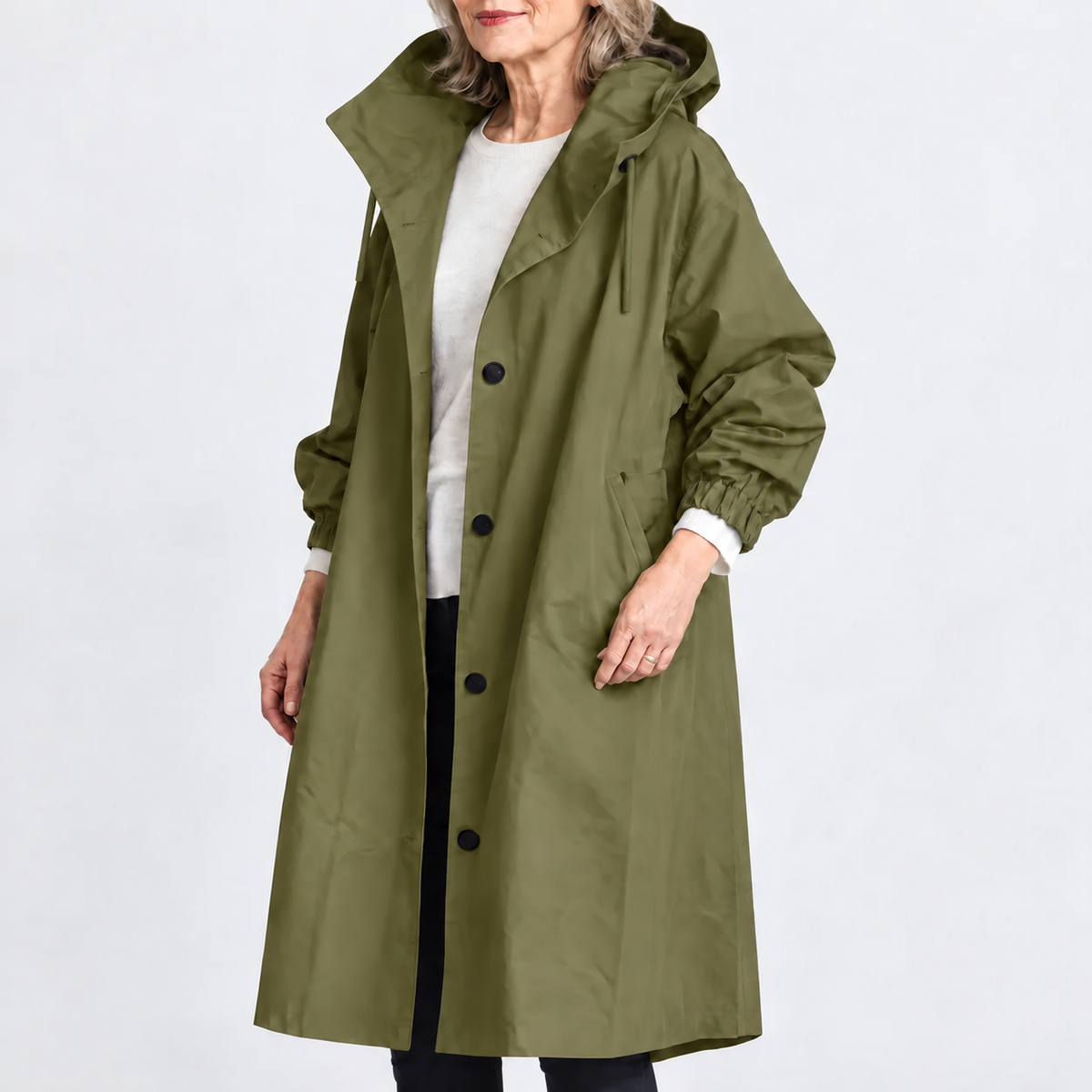 KATHRYN | HOODED LONGLINE TRENCH COAT