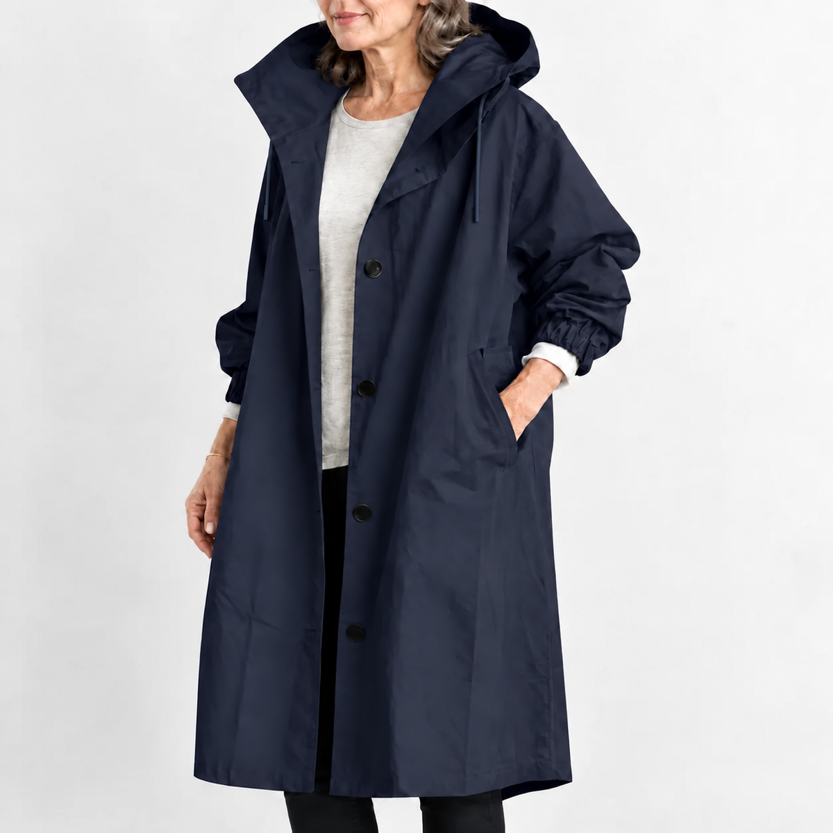 KATHRYN | HOODED LONGLINE TRENCH COAT