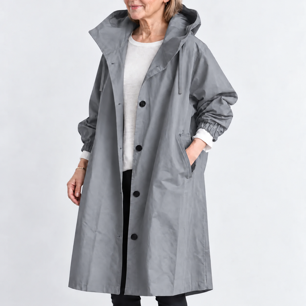 KATHRYN | HOODED LONGLINE TRENCH COAT