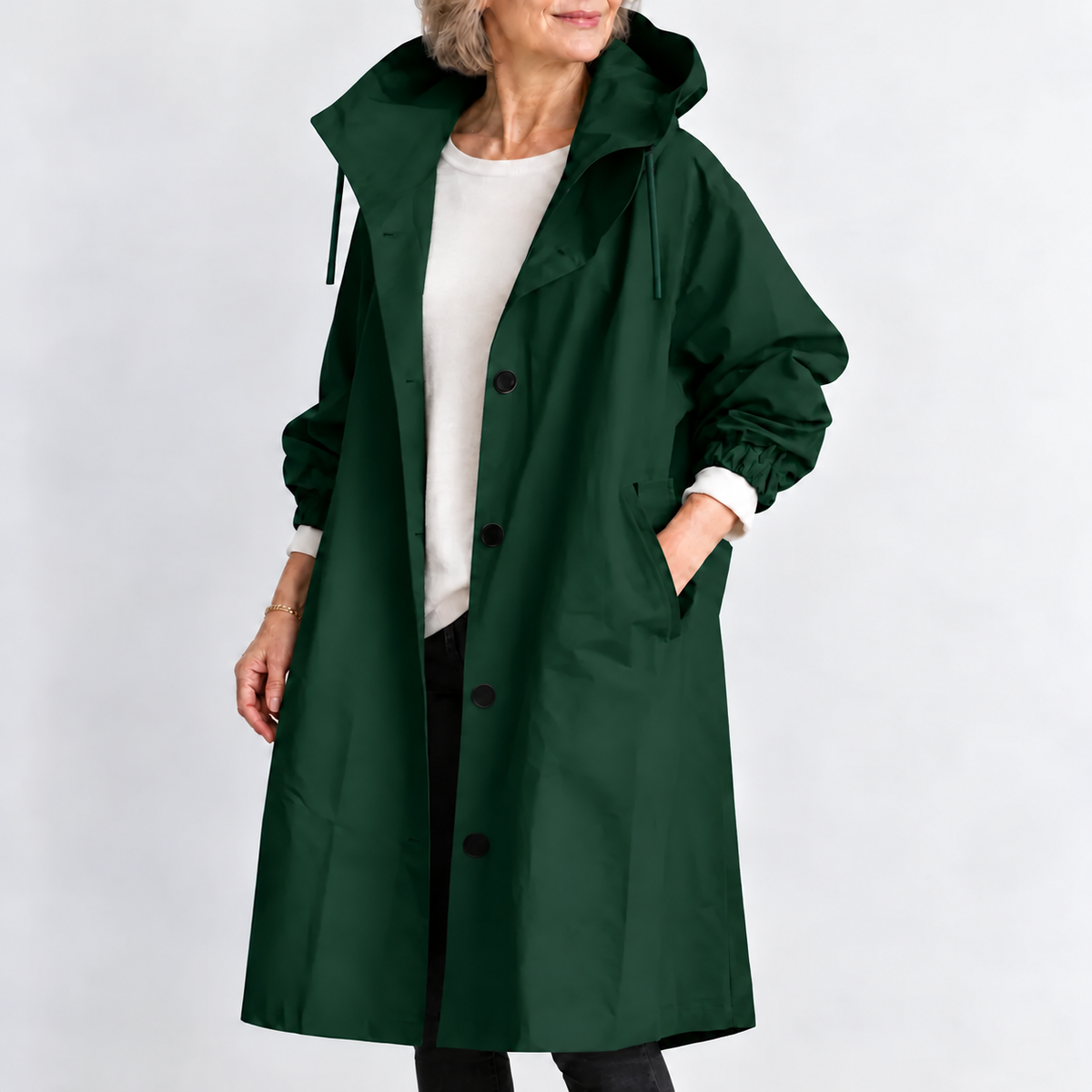 KATHRYN | HOODED LONGLINE TRENCH COAT