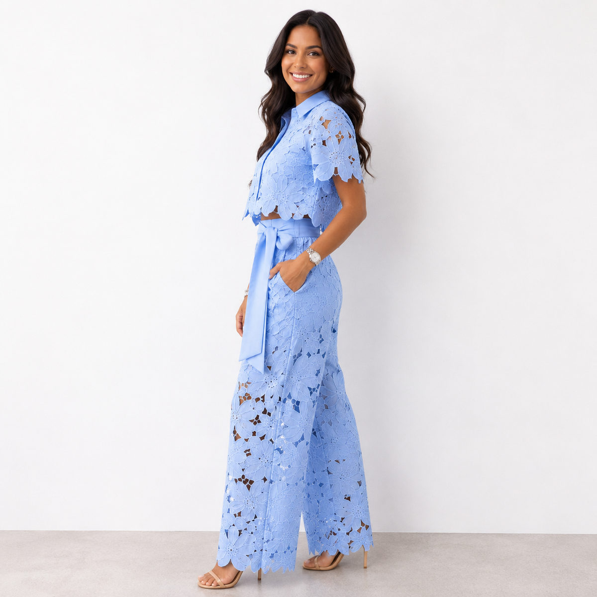MARGAUX | ELEGANT FLORAL LACE TWO-PIECE SET