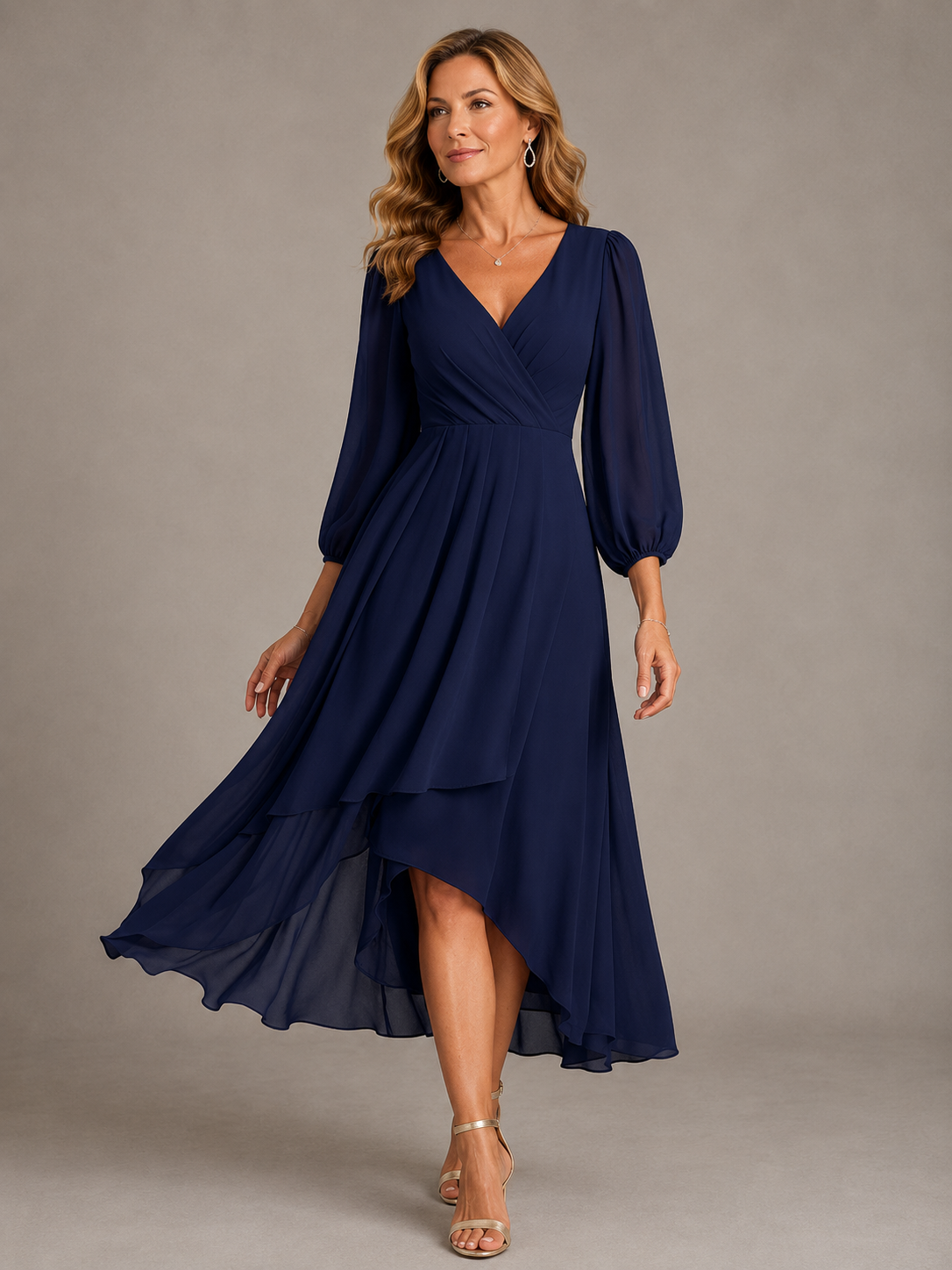 MIA | ELEGANT V-NECK LONG DRESS