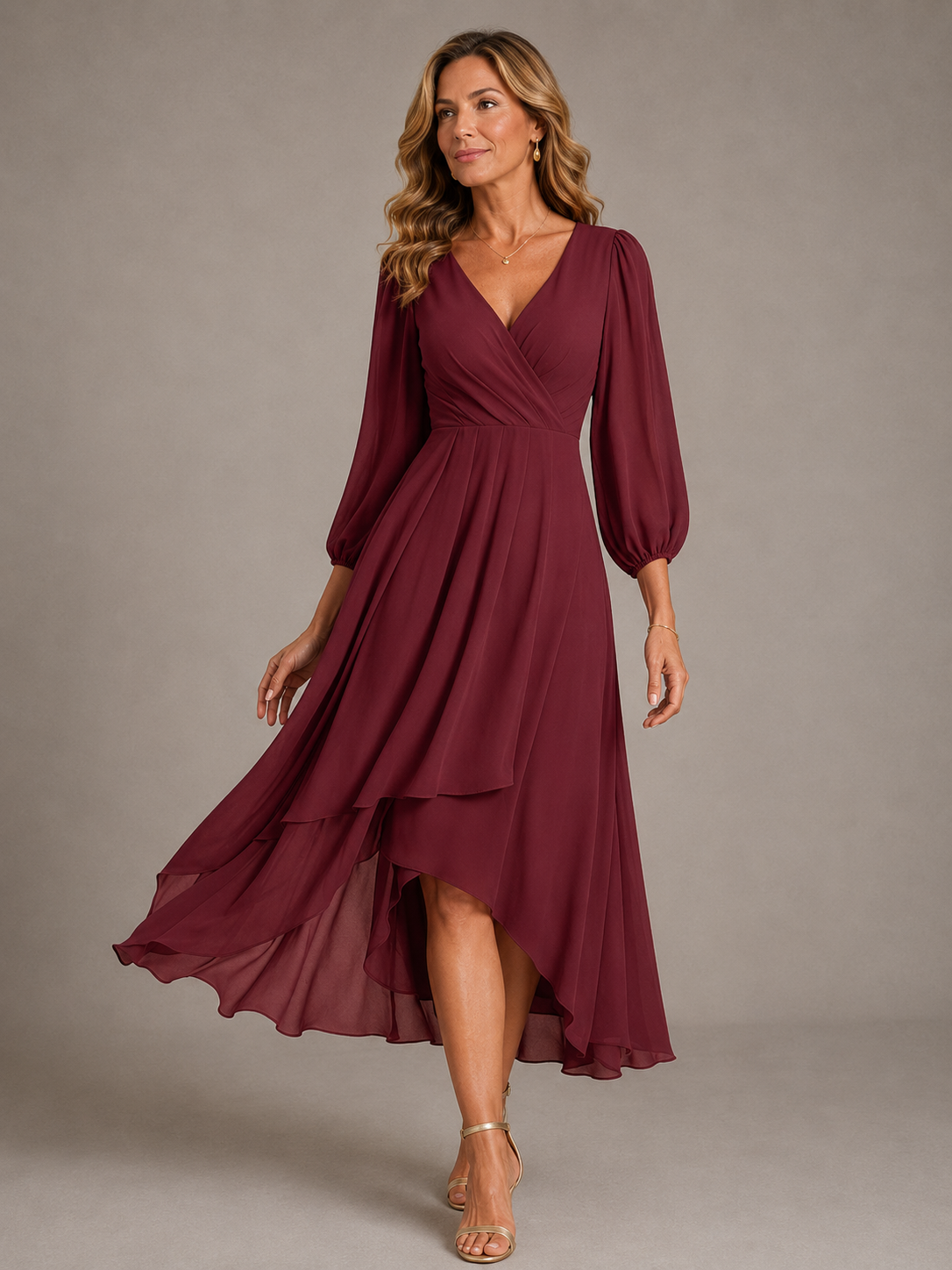 MIA | ELEGANT V-NECK LONG DRESS