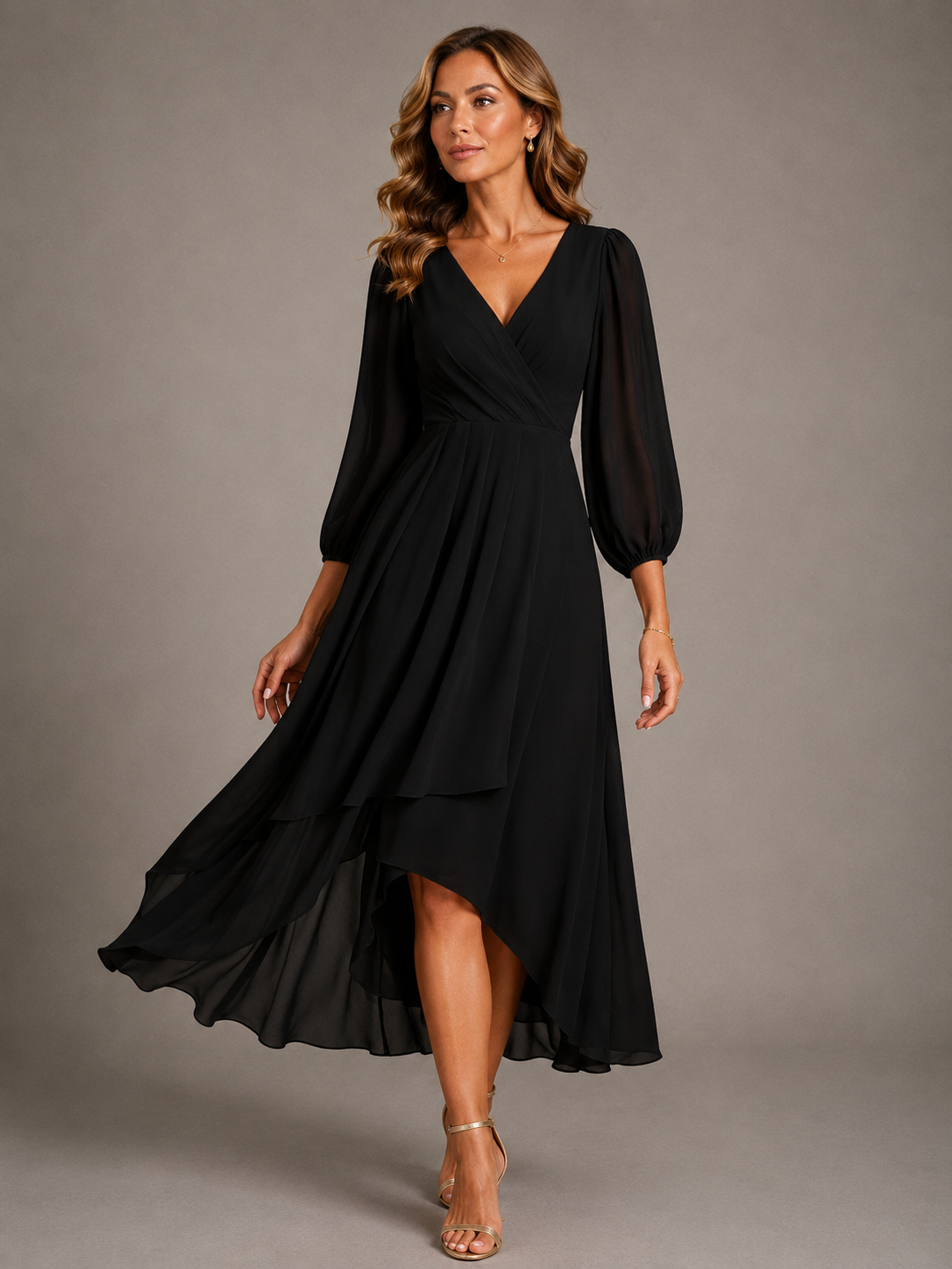 MIA | ELEGANT V-NECK LONG DRESS
