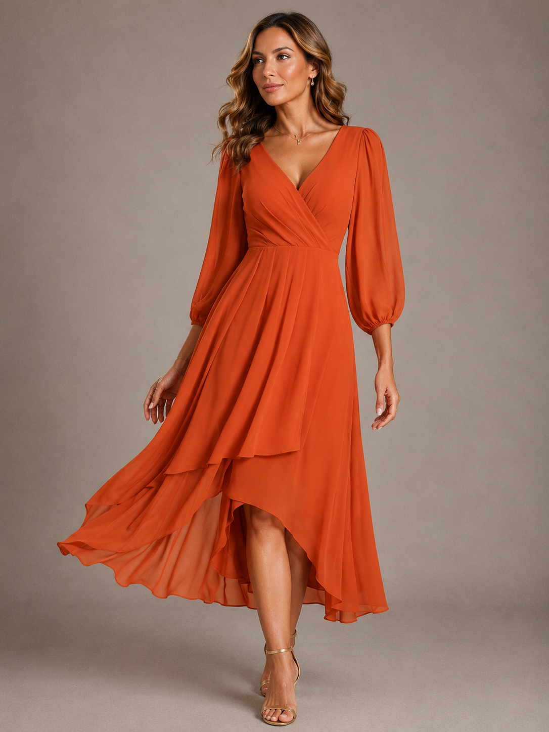 MIA | ELEGANT V-NECK LONG DRESS