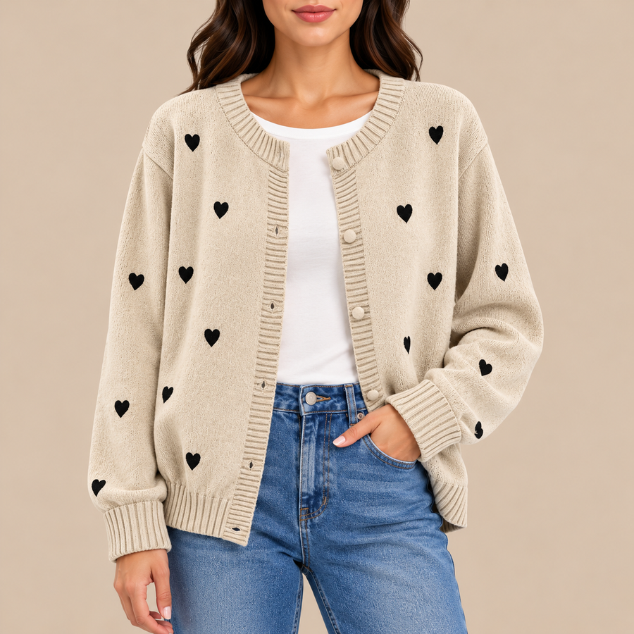 MILLIE | HEART KNITTED CARDIGAN