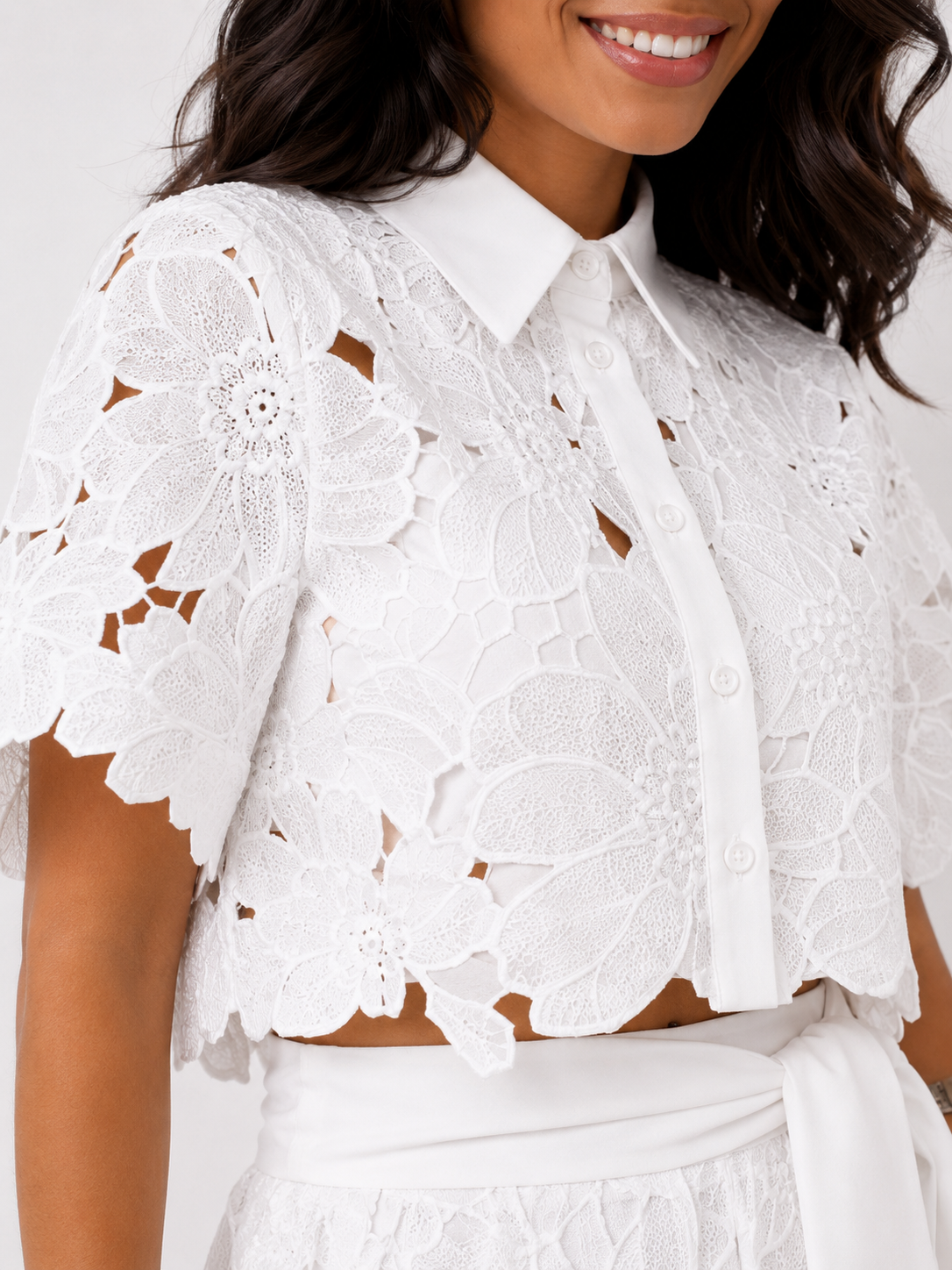 MARGAUX | ELEGANT FLORAL LACE TWO-PIECE SET
