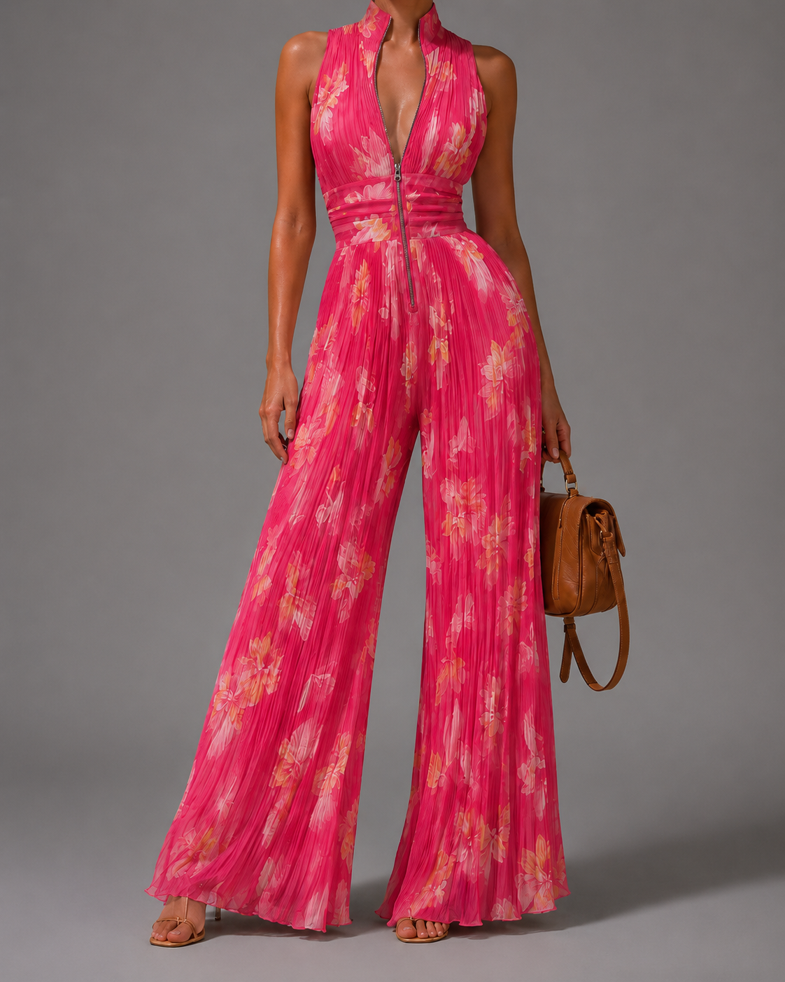 SOFIA | ELEGANT PLEATED CHIFFON JUMPSUIT