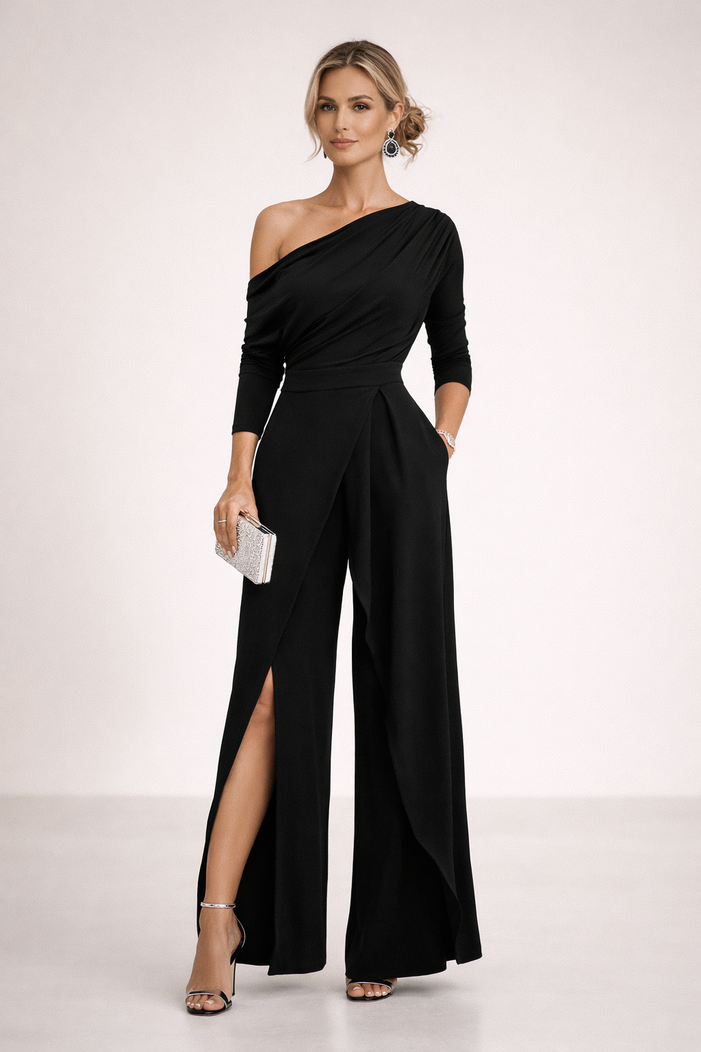 PAULA | ELEGANT ONE-SHOULDER WIDE-LEG JUMPSUIT