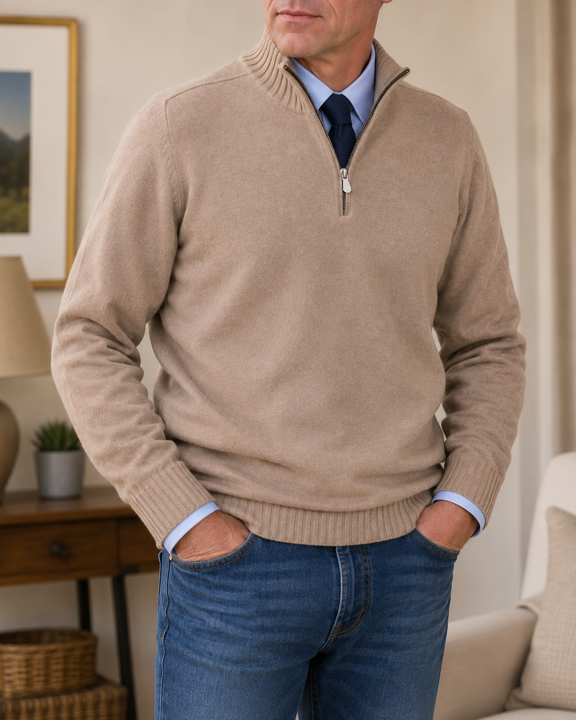 EDMUND | CLASSIC QUARTER-ZIP JUMPER