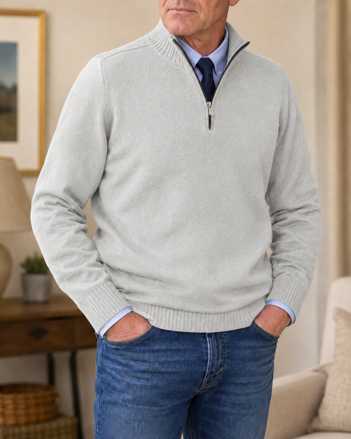 EDMUND | CLASSIC QUARTER-ZIP JUMPER