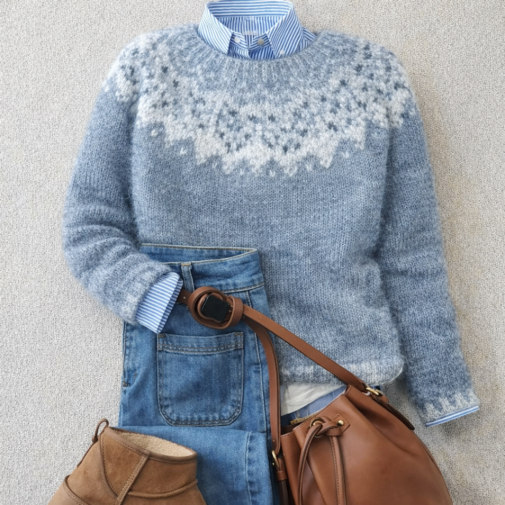 LIES | NORDIC PATTERN KNITTED JUMPER