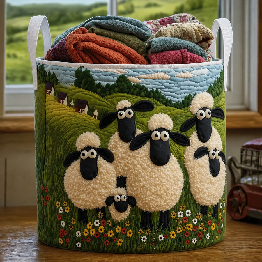 Opale | Hand-Quilted Laundry Basket