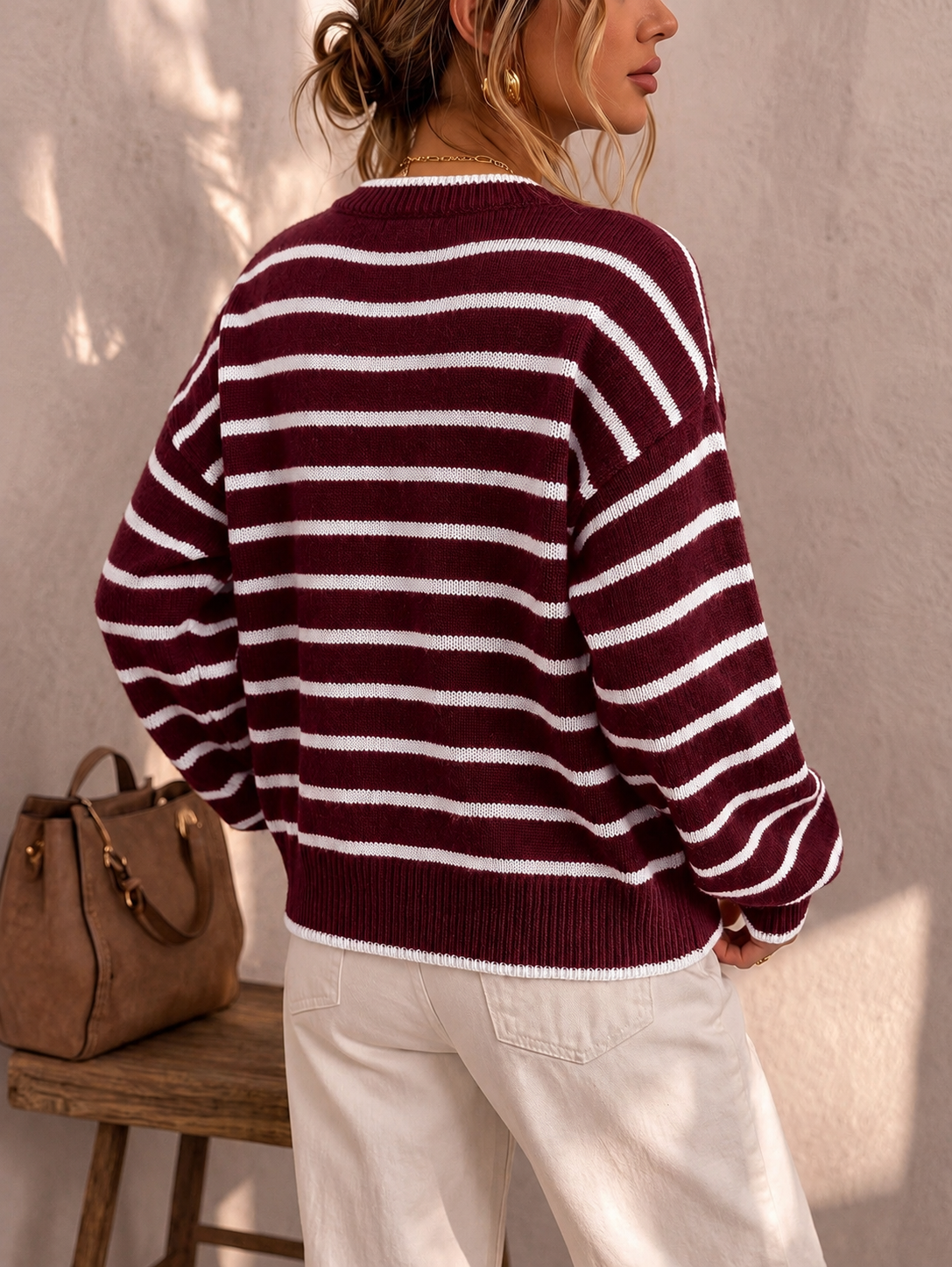 ELSIE | STRIPED BUTTON CARDIGAN