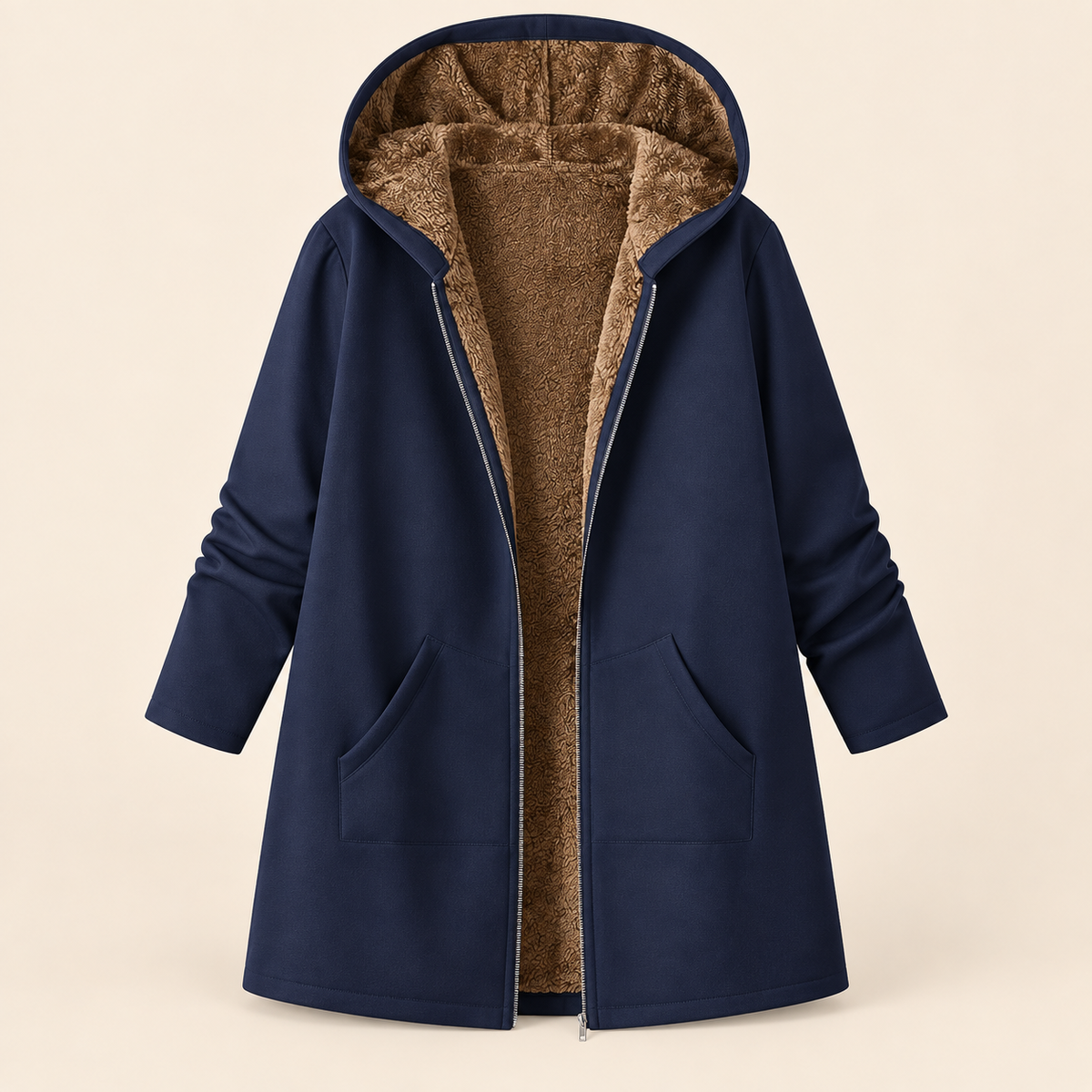 EVELYN | COSY LINED HOODED COAT