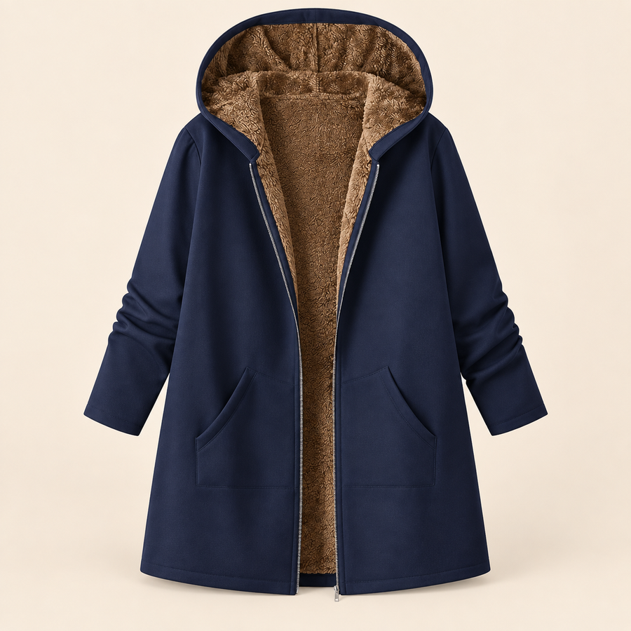 EVELYN | COSY LINED HOODED COAT