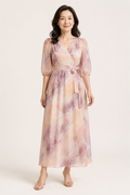 French Lace-Up Long Dress
