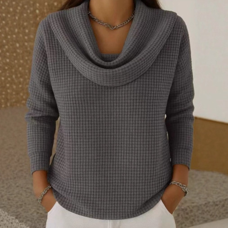 EVELYN | TEXTURED COWL NECK JUMPER