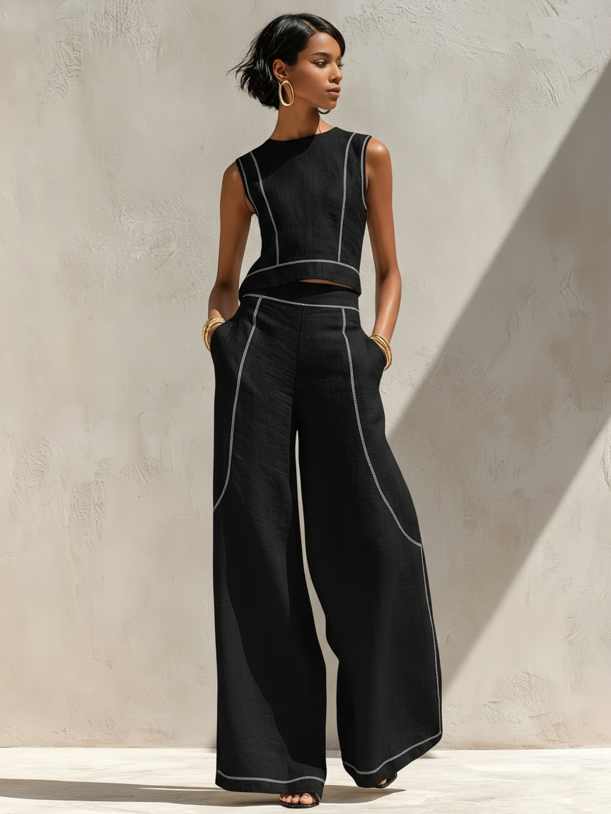 AMELIA | RELAXED WIDE LEG TWO-PIECE SET