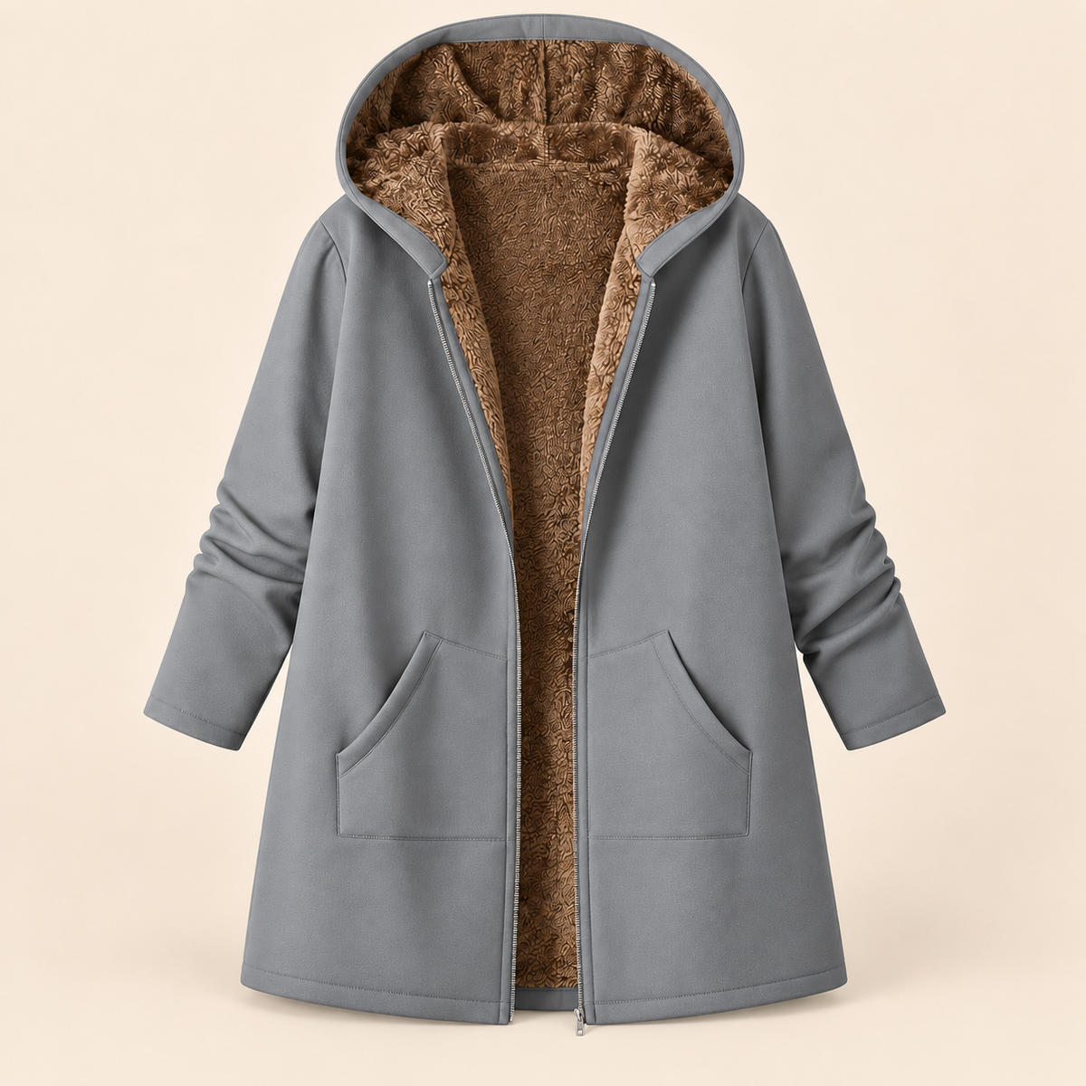 EVELYN | COSY LINED HOODED COAT