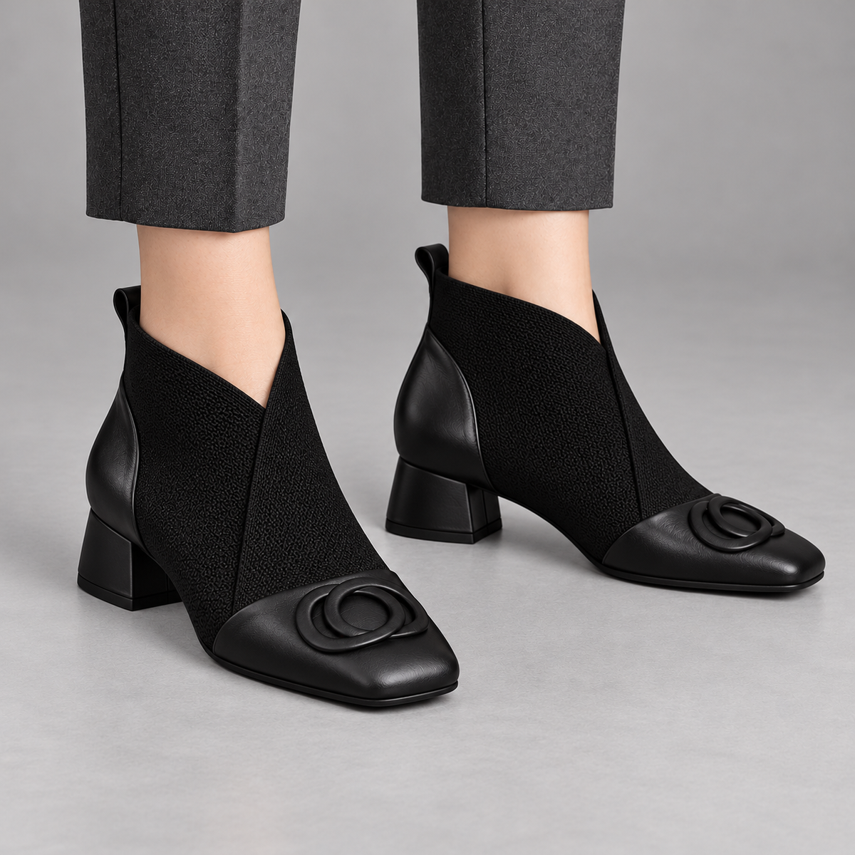 OLIVIA | ELEGANT KNITTED ANKLE BOOTS