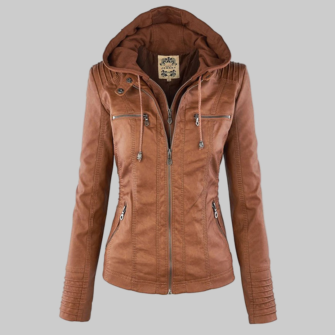 FELICITY | HOODED BIKER JACKET