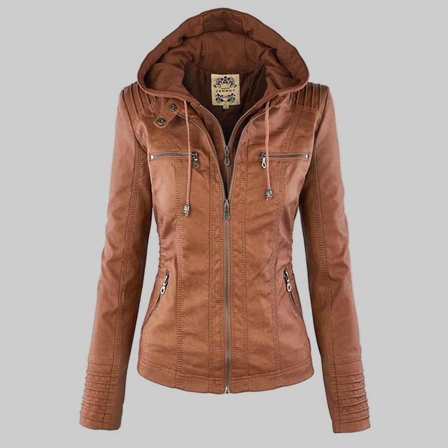 FELICITY | HOODED BIKER JACKET