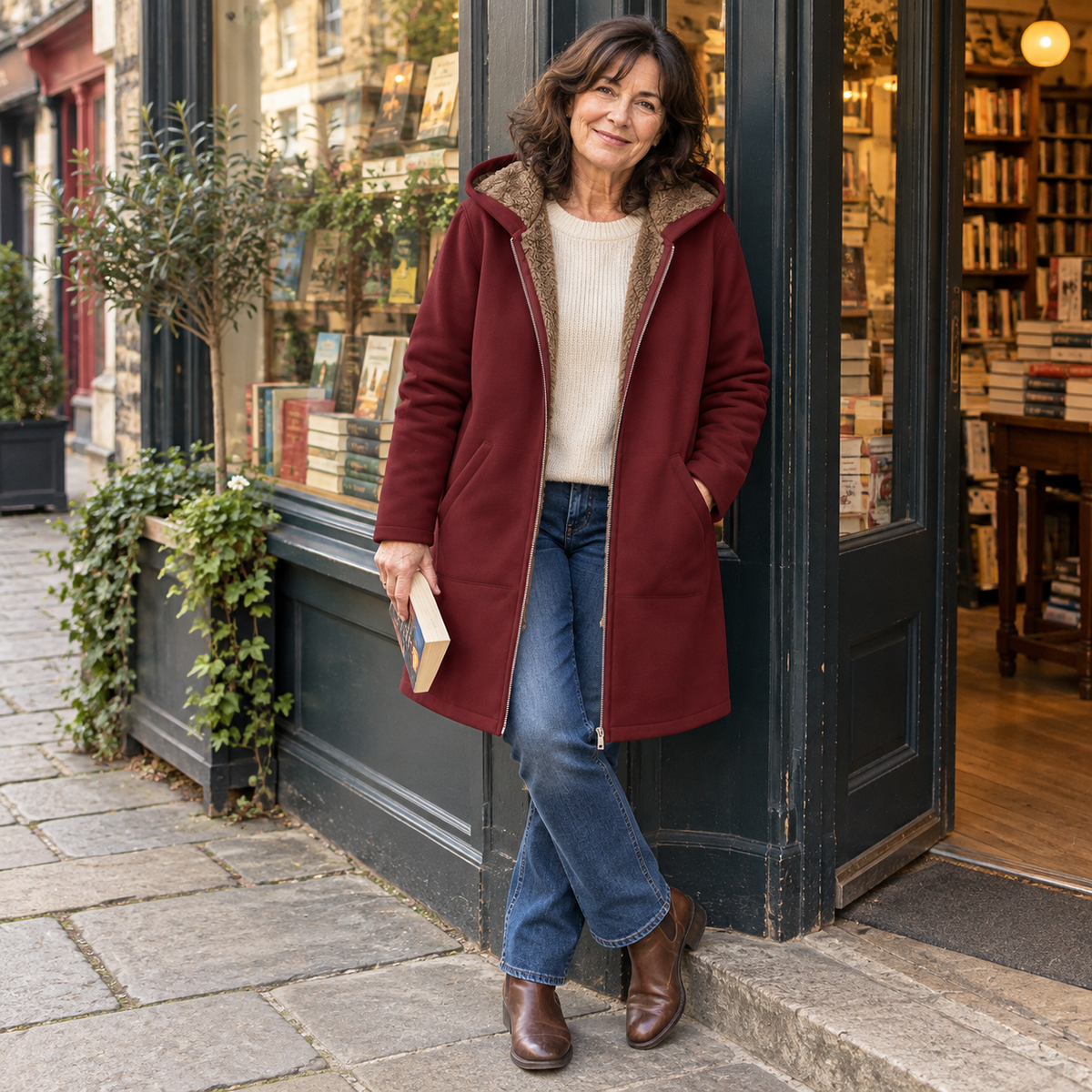 EVELYN | COSY LINED HOODED COAT