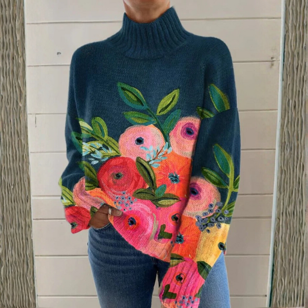 ROSALIE | FLORAL TURTLENECK JUMPER