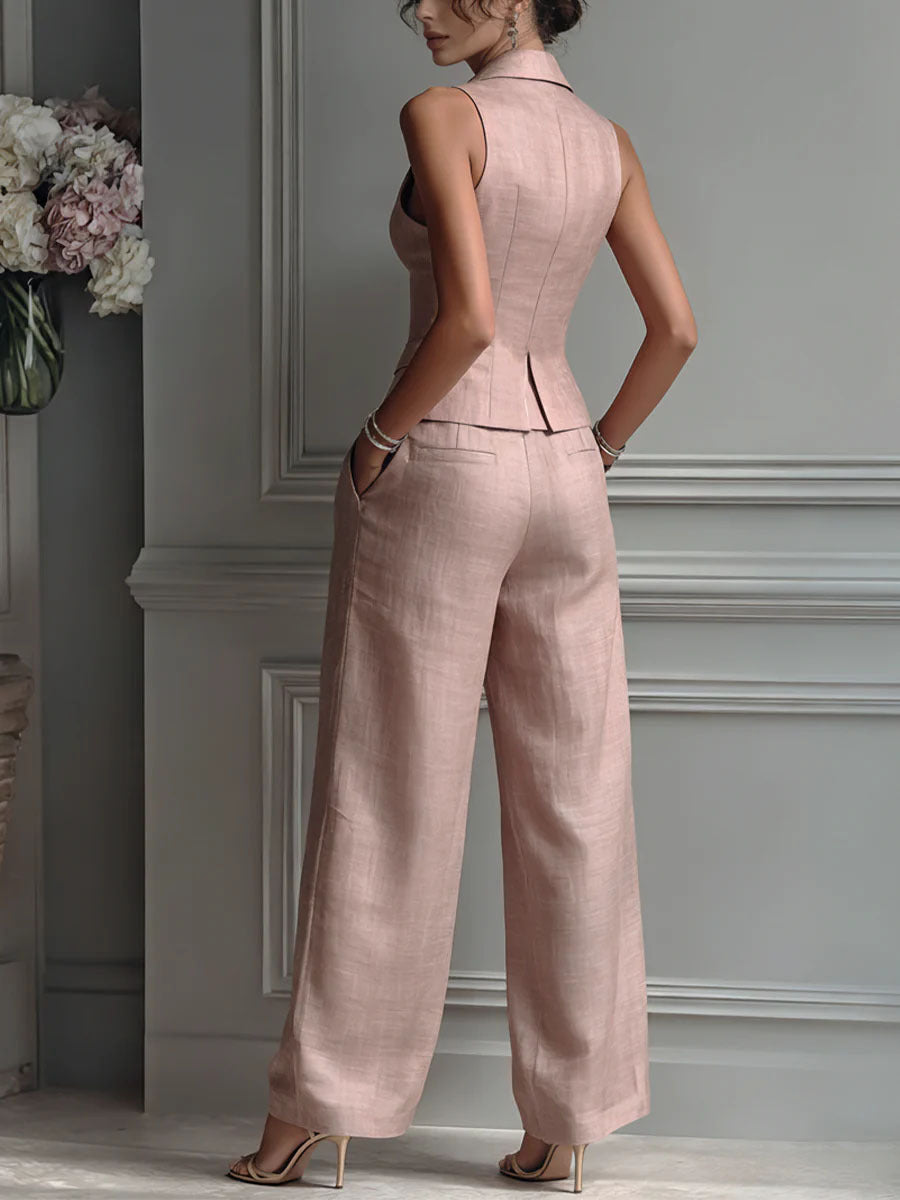 VIVIENNE | TAILORED WAISTCOAT & WIDE LEG TROUSER SET
