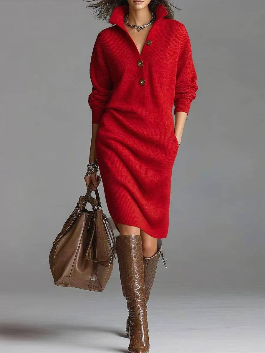 CORDELIA | BUTTON-UP COLLARED JUMPER DRESS