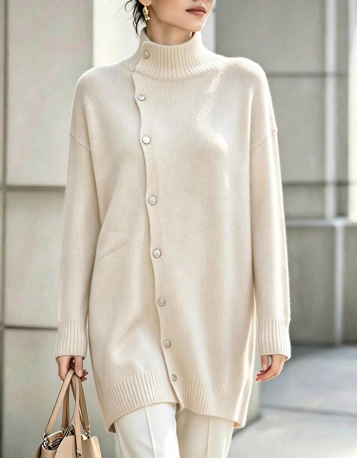 MARGARET | HIGH NECK SWEATER CARDIGAN