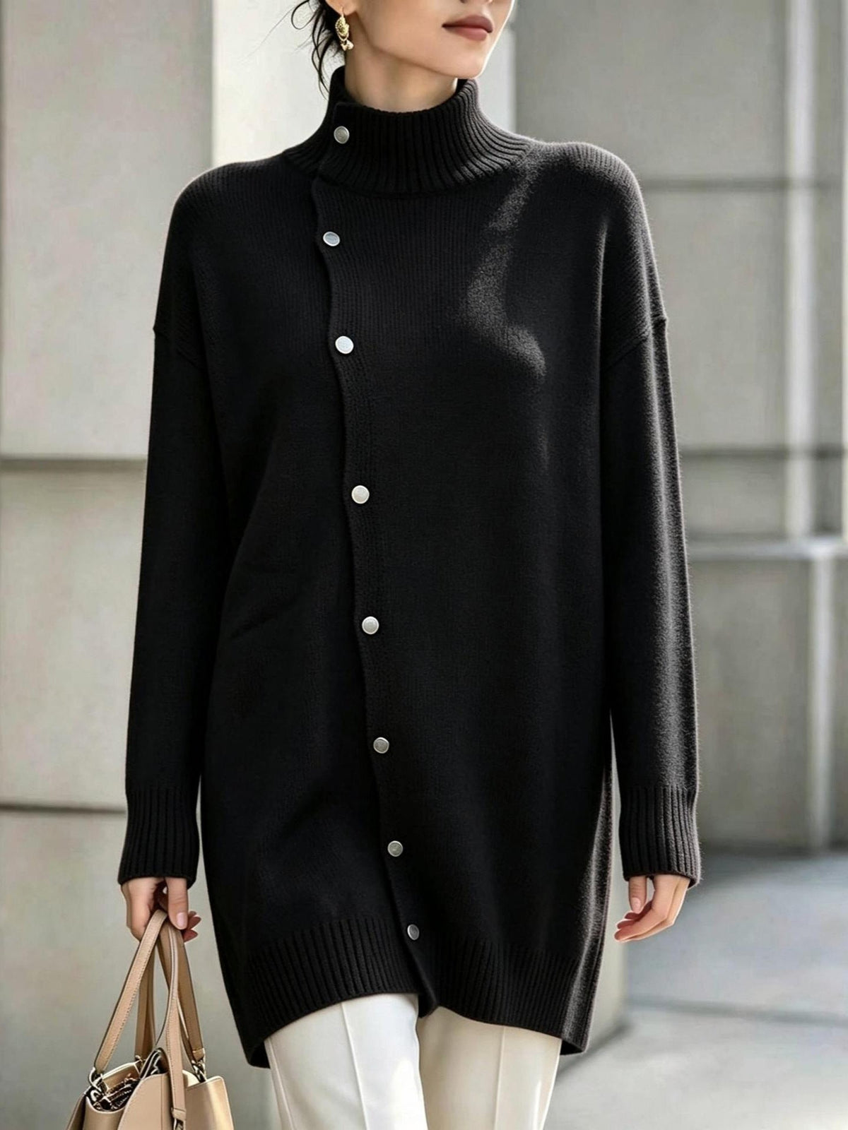 MARGARET | HIGH NECK SWEATER CARDIGAN