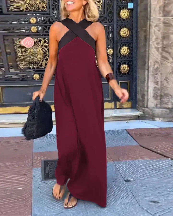 QUIRINE | WRAP-FRONT MAXI DRESS