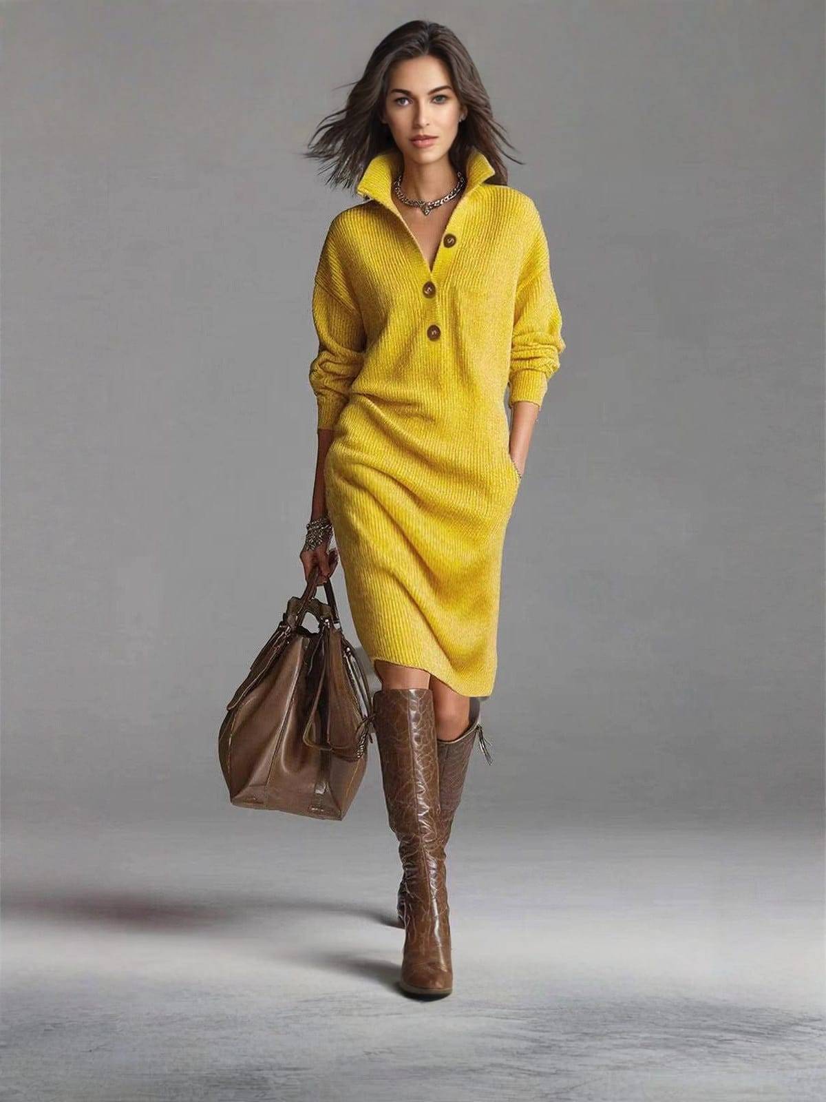 CORDELIA | BUTTON-UP COLLARED JUMPER DRESS