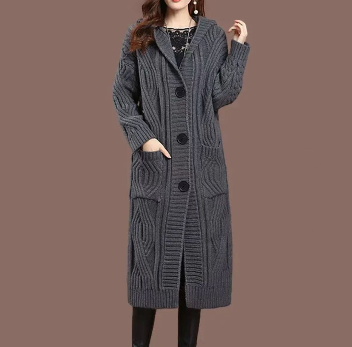 ANNE | OVER-THE-KNEE LOOSE KNITWEAR JACKET