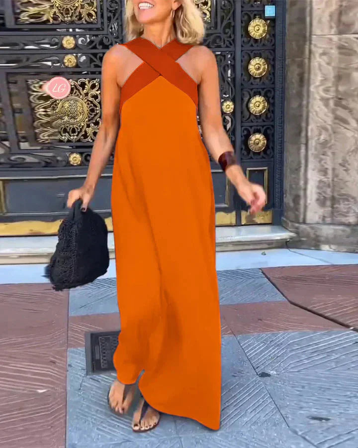 QUIRINE | WRAP-FRONT MAXI DRESS