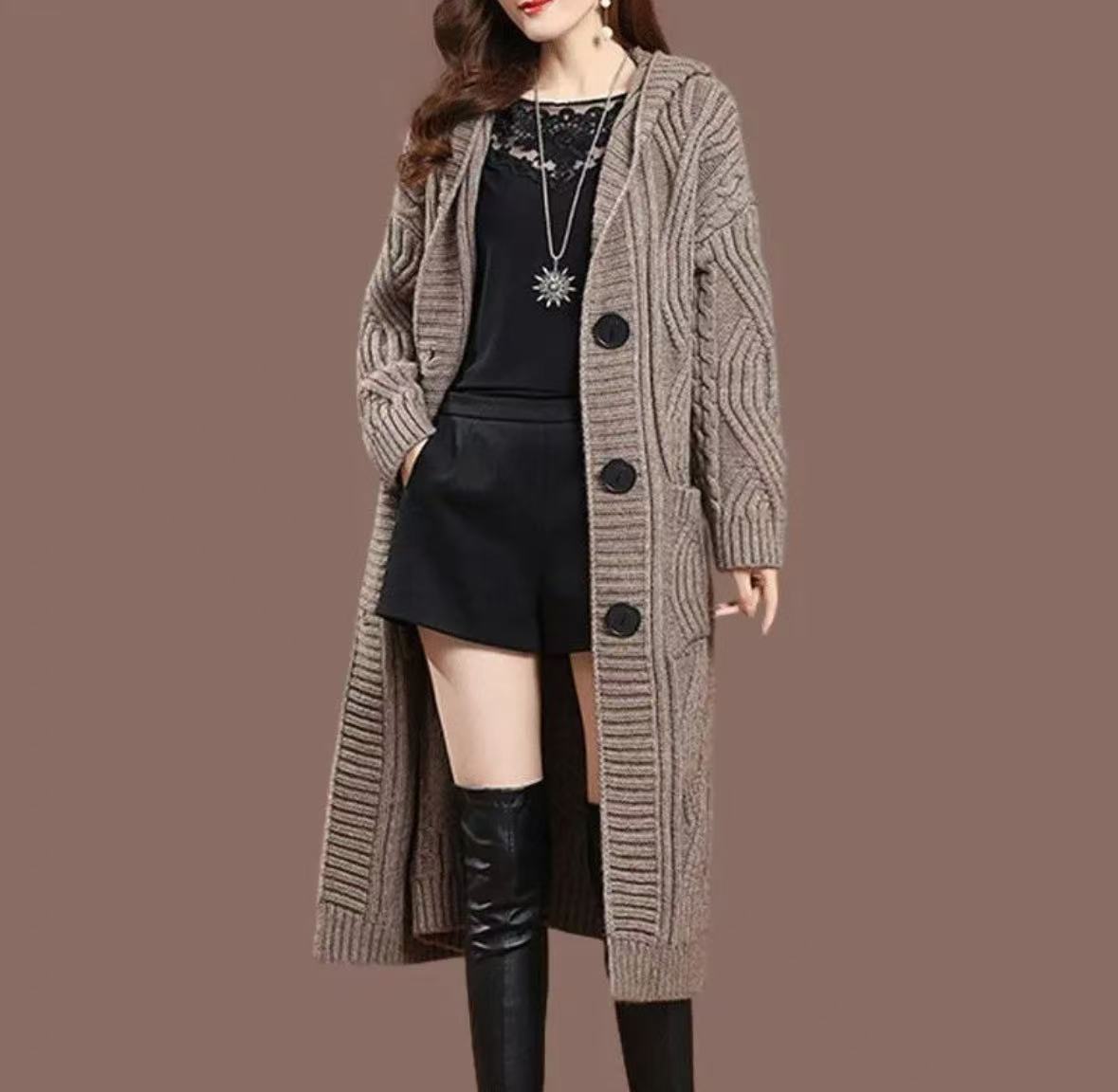 ANNE | OVER-THE-KNEE LOOSE KNITWEAR JACKET