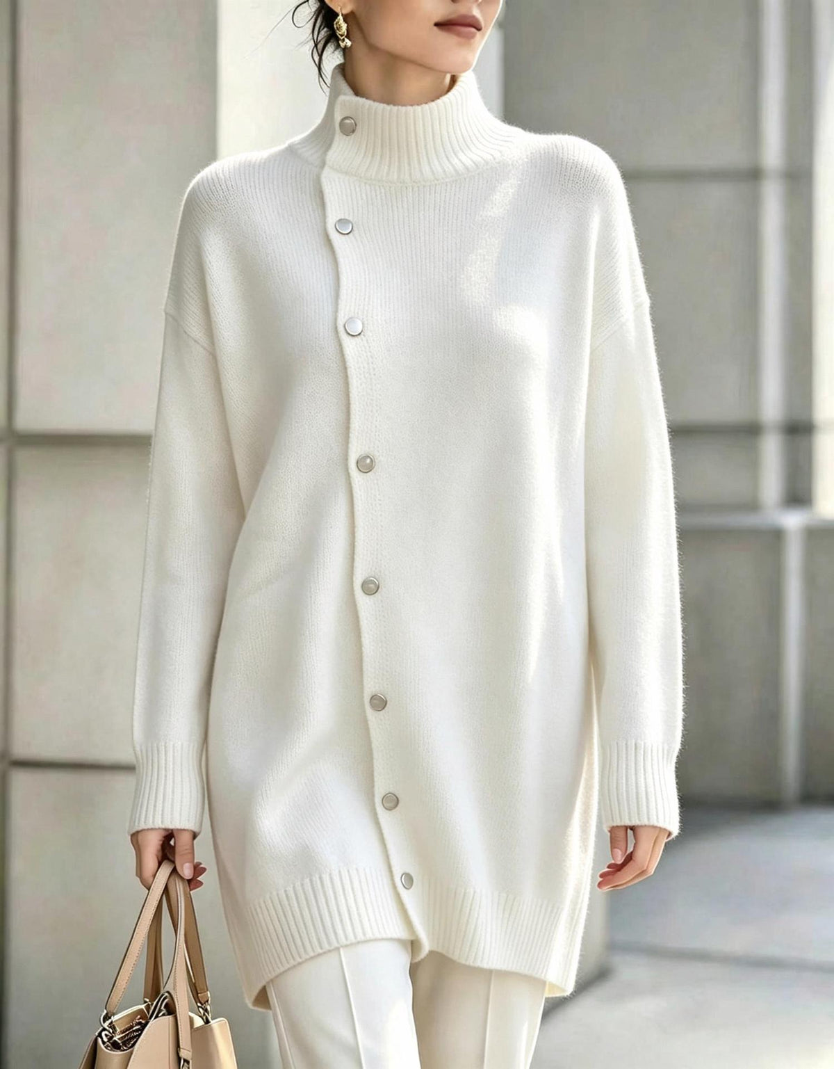 MARGARET | HIGH NECK SWEATER CARDIGAN