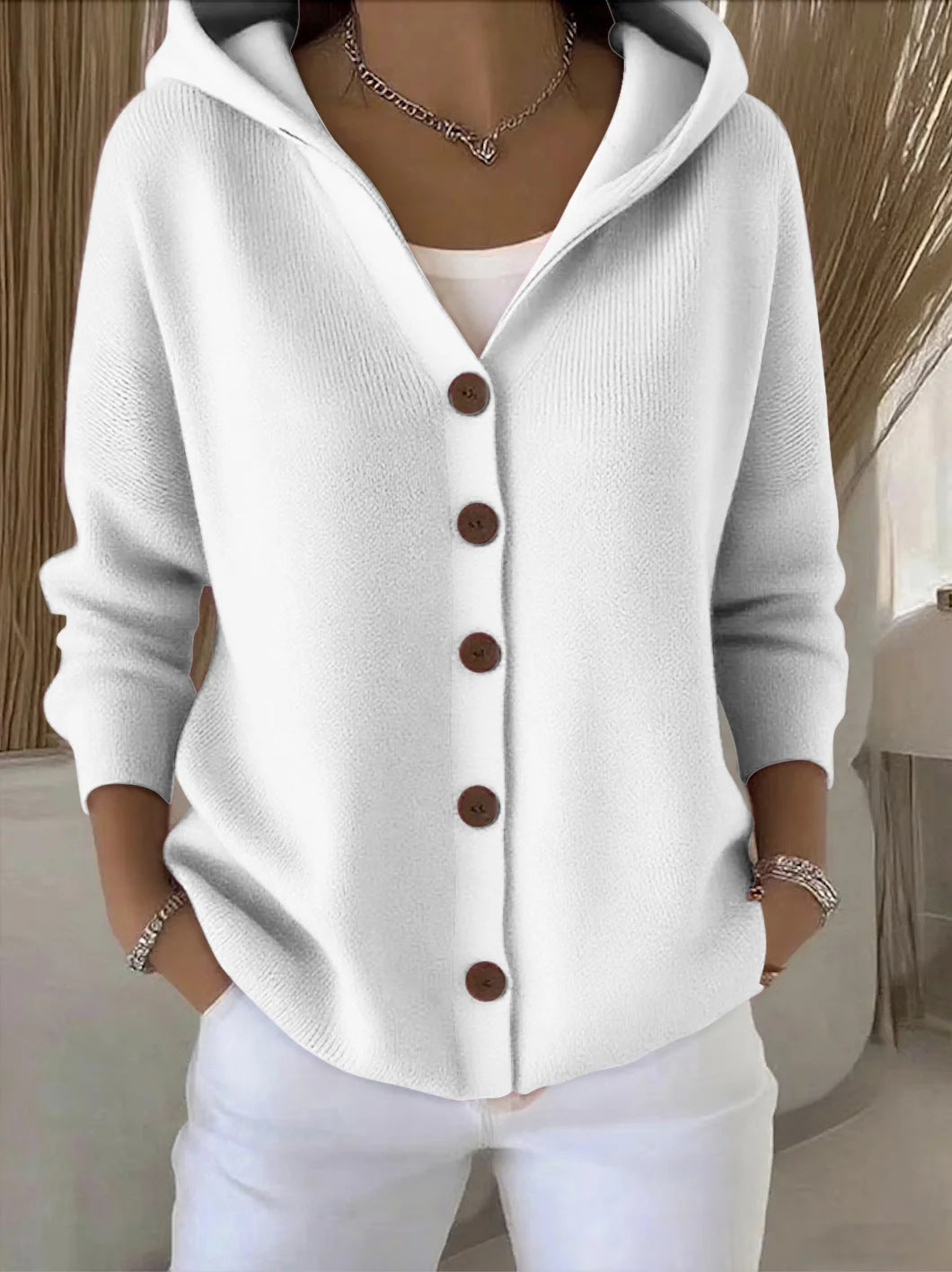 DARIENNE | HOODED KNIT CARDIGAN