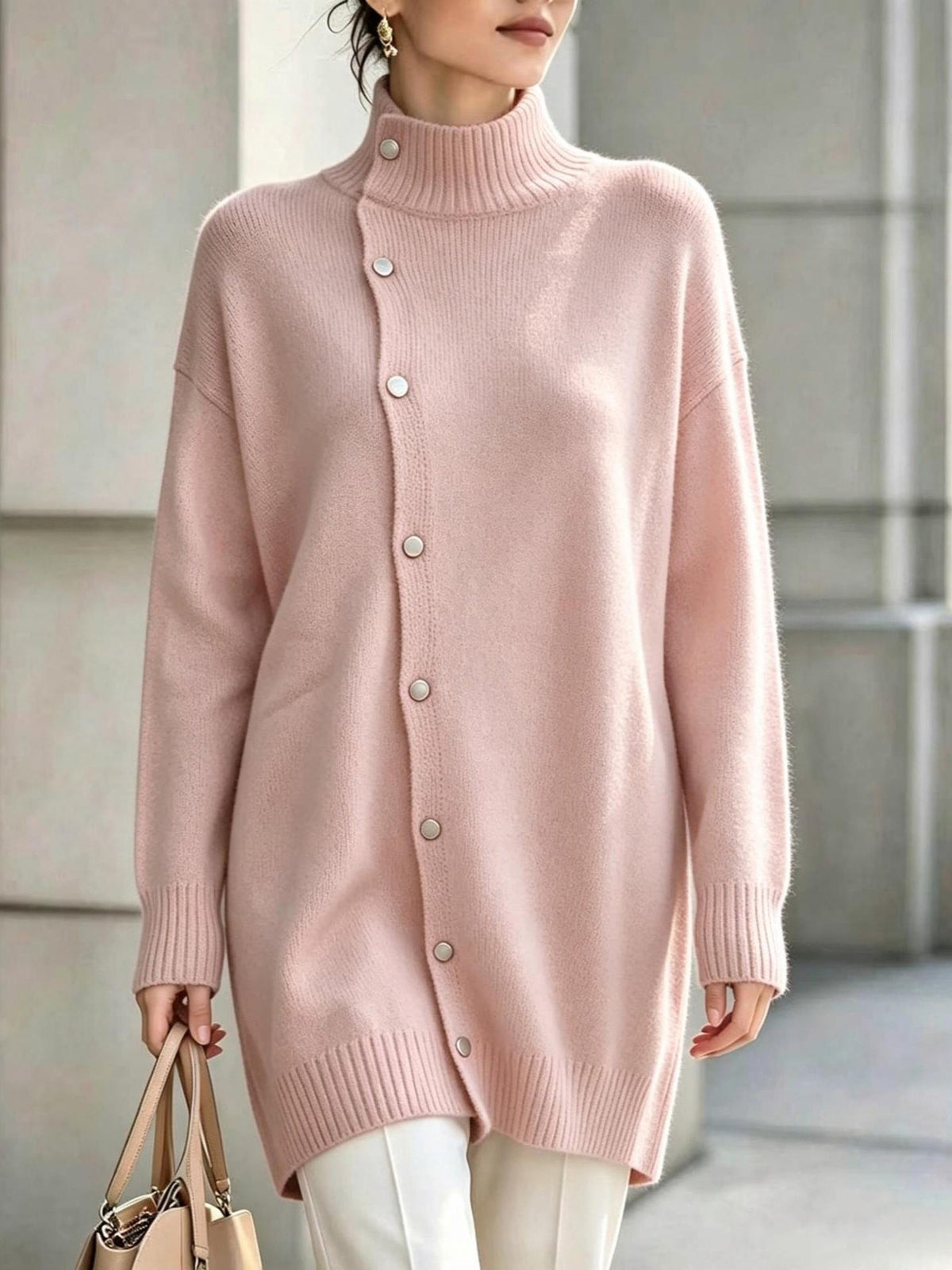 MARGARET | HIGH NECK SWEATER CARDIGAN