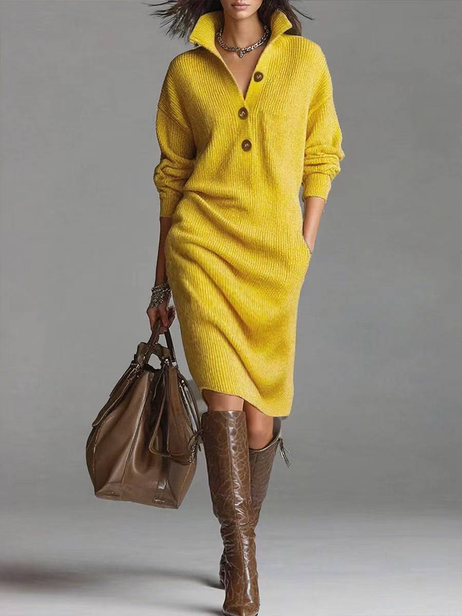 CORDELIA | BUTTON-UP COLLARED JUMPER DRESS