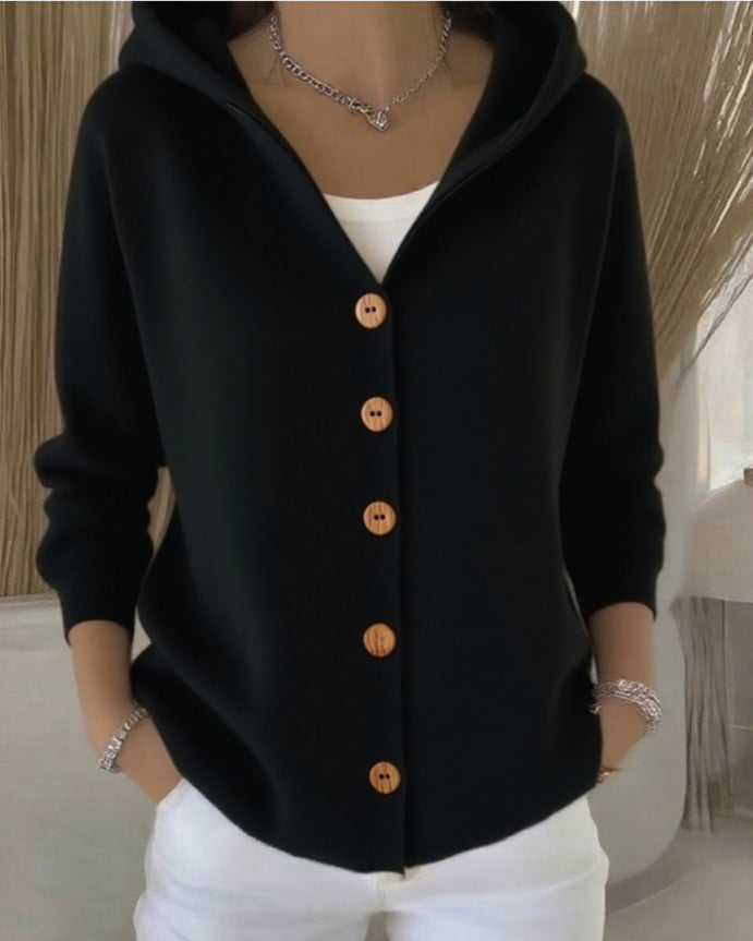 DARIENNE | HOODED KNIT CARDIGAN