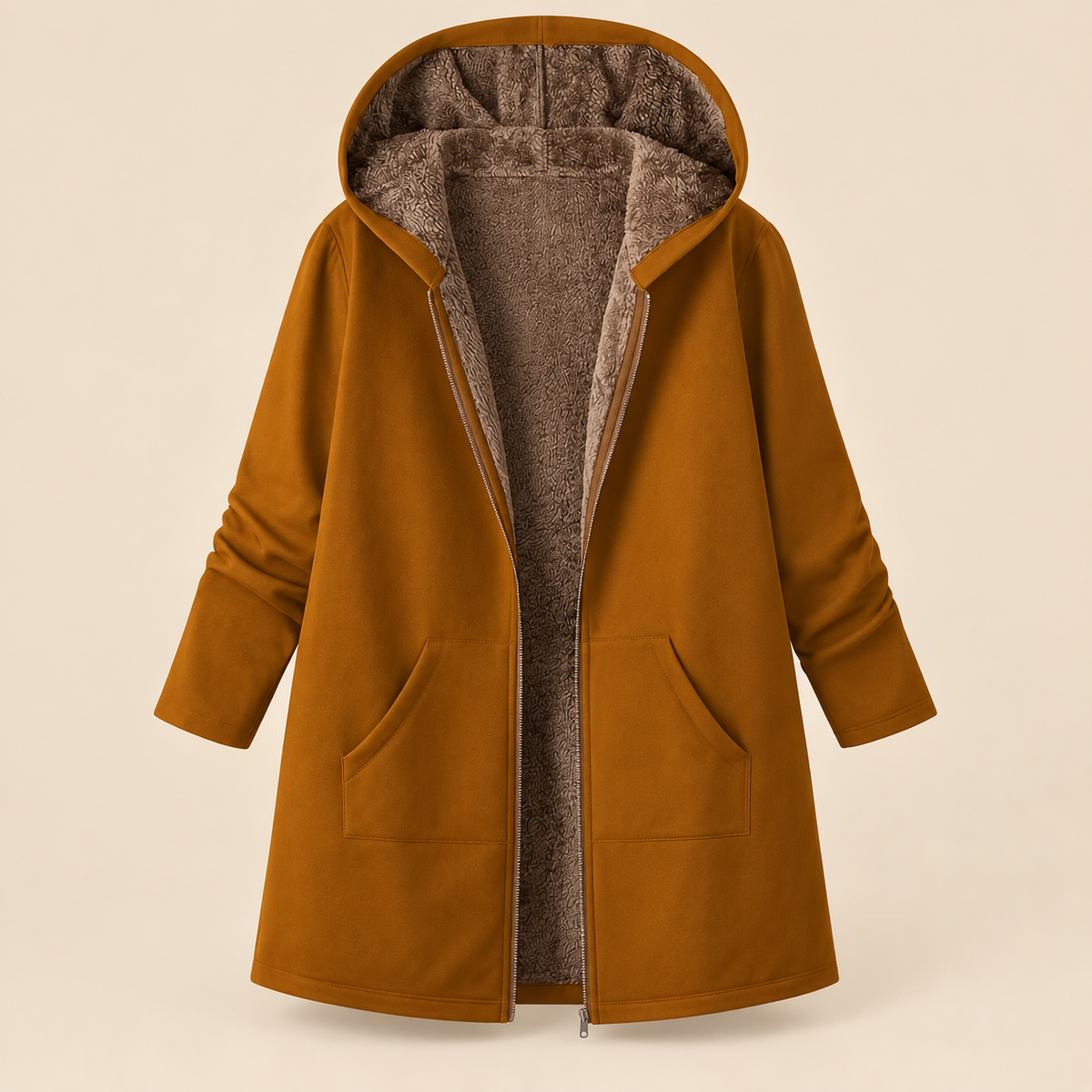 EVELYN | COSY LINED HOODED COAT